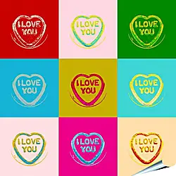 Плакат на стену - I love you, Поп-арт Плакат на стену - I love you, Поп-арт
