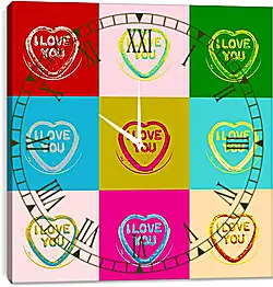 Часы картина - I love you, Поп-арт Часы картина - I love you, Поп-арт