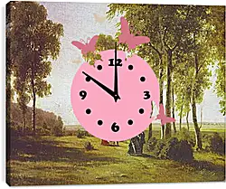 Часы картина - Пейзаж с гуляющими. Иван Шишкин Часы картина - Пейзаж с гуляющими. Иван Шишкин