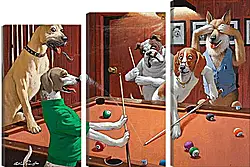 Модульная картина - Игра в бильярд Модульная картина - Игра в бильярд