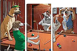 Модульная картина - Игра в бильярд Модульная картина - Игра в бильярд