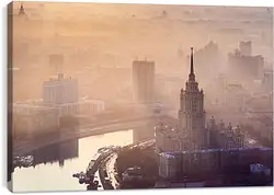 Постер на подрамнике - Москва в летнем тумане Постер на подрамнике - Москва в летнем тумане