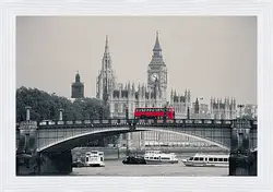 Картина в раме - Лондон. Красный автобус. Картина в раме - Лондон. Красный автобус.