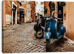 Постер на подрамнике - Vespa на старой улице Постер на подрамнике - Vespa на старой улице