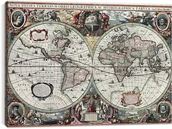 Постер на подрамнике - Старинная карта мира Постер на подрамнике - Старинная карта мира