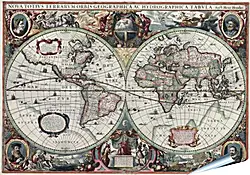 Плакат на стену - Старинная карта мира Плакат на стену - Старинная карта мира