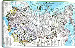 Часы картина - Карта России Часы картина - Карта России