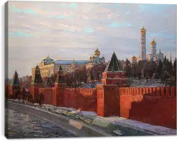Постер на подрамнике - Вечерние краски Кремля Постер на подрамнике - Вечерние краски Кремля