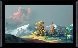 Картина в раме - Извержение вулкана Картина в раме - Извержение вулкана