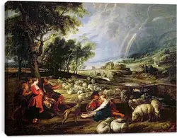 Постер на подрамнике - Landscape with Rainbow Постер на подрамнике - Landscape with Rainbow