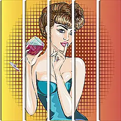 Модульная картина - Девушка-загадка Модульная картина - Девушка-загадка
