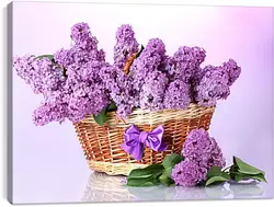 Постер на подрамнике - Корзина сирени Постер на подрамнике - Корзина сирени