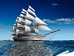 Плакат на стену - Парусник в море Плакат на стену - Парусник в море
