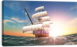 Постер на подрамнике - Парусник в море Постер на подрамнике - Парусник в море