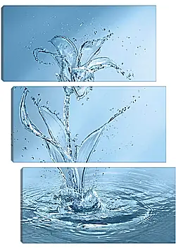 Модульная картина - Цветок из воды Модульная картина - Цветок из воды