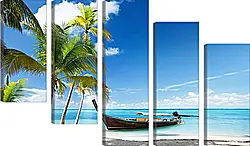 Модульная картина - Лодка в море Модульная картина - Лодка в море