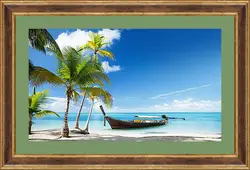 Картина в раме - Лодка в море Картина в раме - Лодка в море