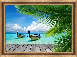 Картина в раме - Две лодки в море Картина в раме - Две лодки в море