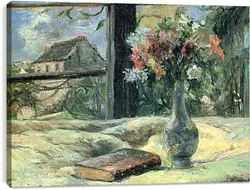 Постер на подрамнике - Vase de fleurs a la fenetre Постер на подрамнике - Vase de fleurs a la fenetre