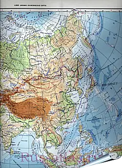 Плакат на стену - Карта Азии Плакат на стену - Карта Азии