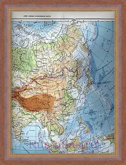 Картина в раме - Карта Азии Картина в раме - Карта Азии