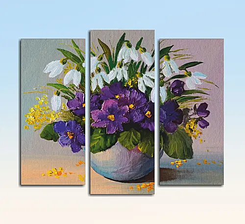 Модульная картина - Натюрморт, букет цветов Модульная картина - Натюрморт, букет цветов