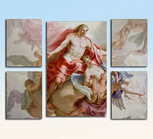Модульная картина - Фреска. Beautiful religious fresco Модульная картина - Фреска. Beautiful religious fresco