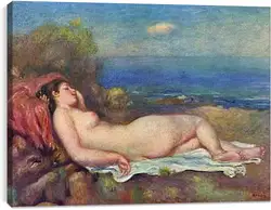 Постер на подрамнике - Sleeping Nude near the Sea Постер на подрамнике - Sleeping Nude near the Sea