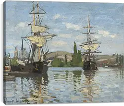 Постер на подрамнике - Ships Sailing on the Seine at Rouen, 1872 Постер на подрамнике - Ships Sailing on the Seine at Rouen, 1872