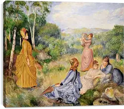 Постер на подрамнике - Young Ladies Playing Badminton, 1885 Постер на подрамнике - Young Ladies Playing Badminton, 1885