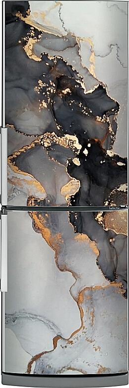 Магнитная панель на холодильник - Серо-золотые волны