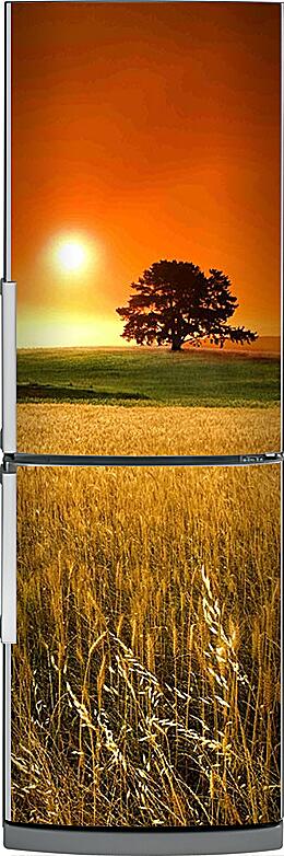 Магнитная панель на холодильник - Закат в поле